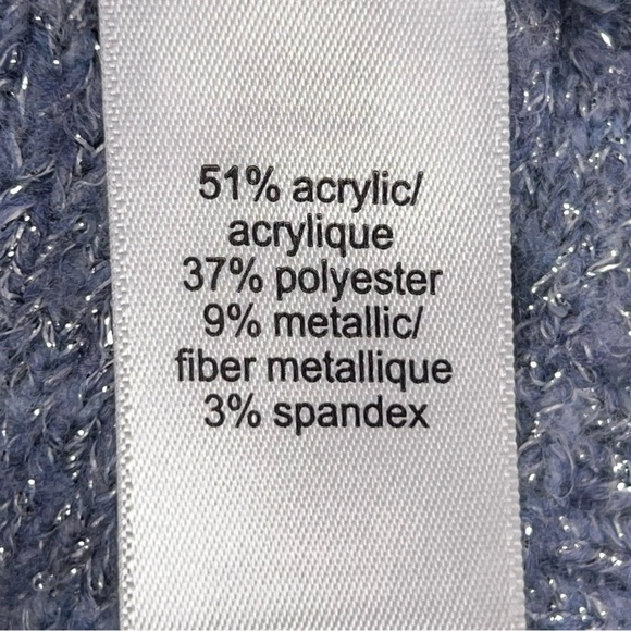 Small Maurices Blue Sequin Sweater Knit Pastel Stretch Dolman Sleeve - Picture 14 of 15